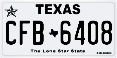 TX license plate CFB6408