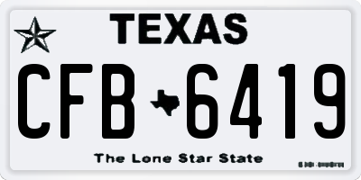 TX license plate CFB6419