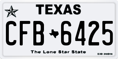 TX license plate CFB6425