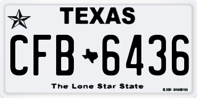 TX license plate CFB6436