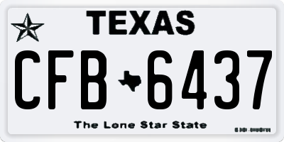 TX license plate CFB6437