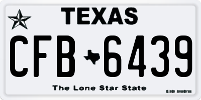 TX license plate CFB6439