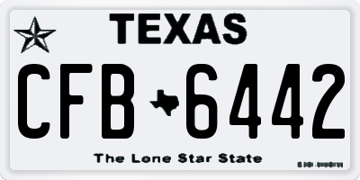 TX license plate CFB6442