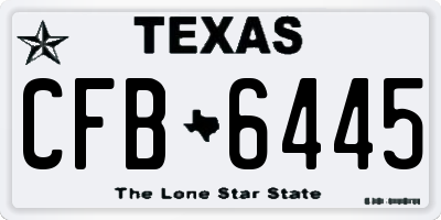 TX license plate CFB6445