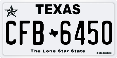 TX license plate CFB6450