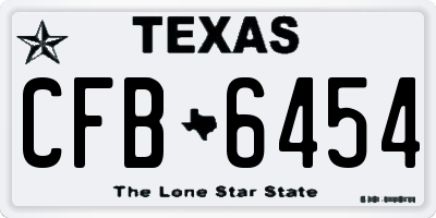 TX license plate CFB6454