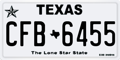 TX license plate CFB6455
