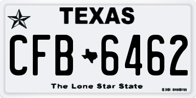 TX license plate CFB6462