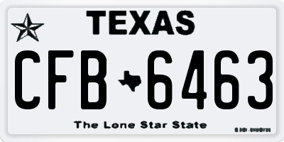 TX license plate CFB6463
