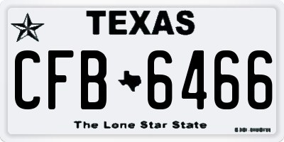 TX license plate CFB6466