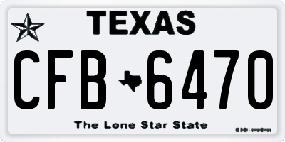 TX license plate CFB6470