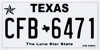 TX license plate CFB6471
