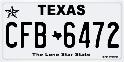 TX license plate CFB6472