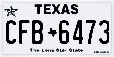 TX license plate CFB6473