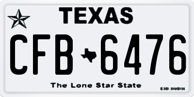 TX license plate CFB6476