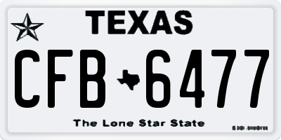 TX license plate CFB6477