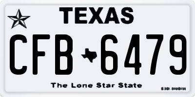 TX license plate CFB6479