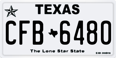 TX license plate CFB6480