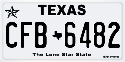 TX license plate CFB6482