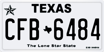 TX license plate CFB6484