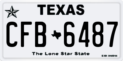 TX license plate CFB6487