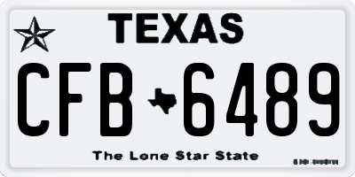 TX license plate CFB6489
