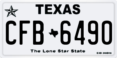 TX license plate CFB6490