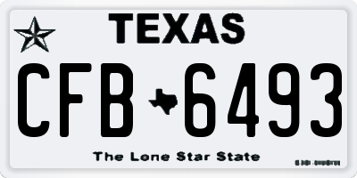 TX license plate CFB6493