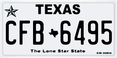 TX license plate CFB6495