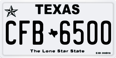 TX license plate CFB6500
