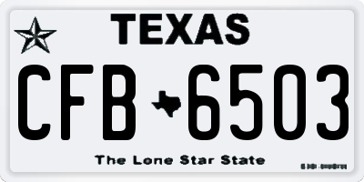 TX license plate CFB6503