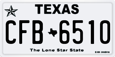 TX license plate CFB6510