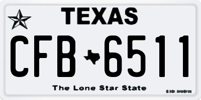 TX license plate CFB6511