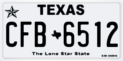 TX license plate CFB6512