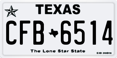 TX license plate CFB6514