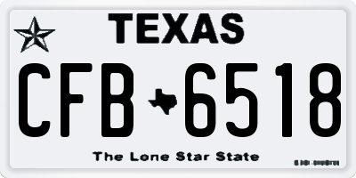 TX license plate CFB6518
