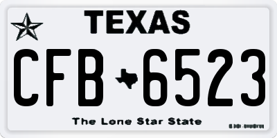 TX license plate CFB6523