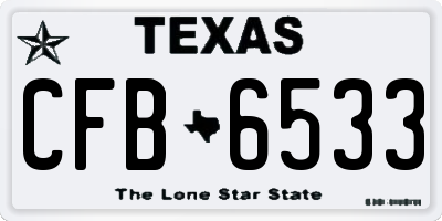 TX license plate CFB6533