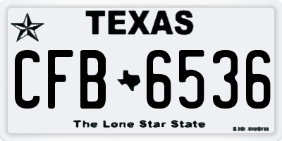TX license plate CFB6536