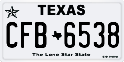 TX license plate CFB6538