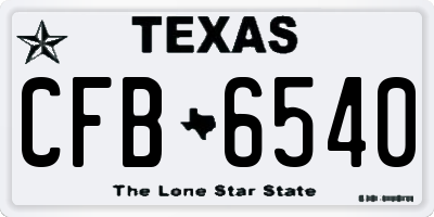 TX license plate CFB6540