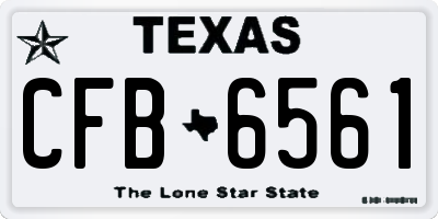 TX license plate CFB6561