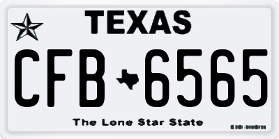 TX license plate CFB6565