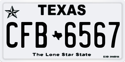 TX license plate CFB6567