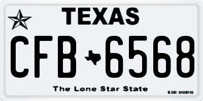 TX license plate CFB6568