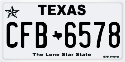 TX license plate CFB6578