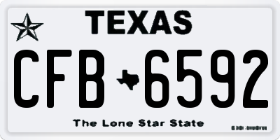 TX license plate CFB6592