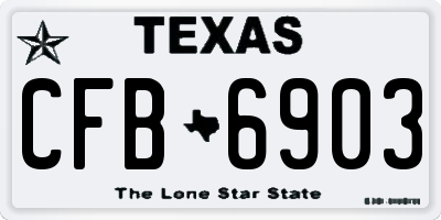 TX license plate CFB6903