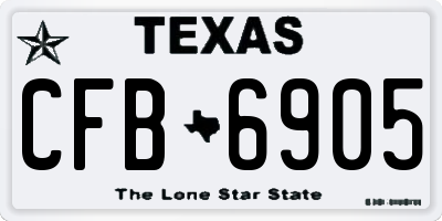 TX license plate CFB6905