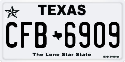 TX license plate CFB6909
